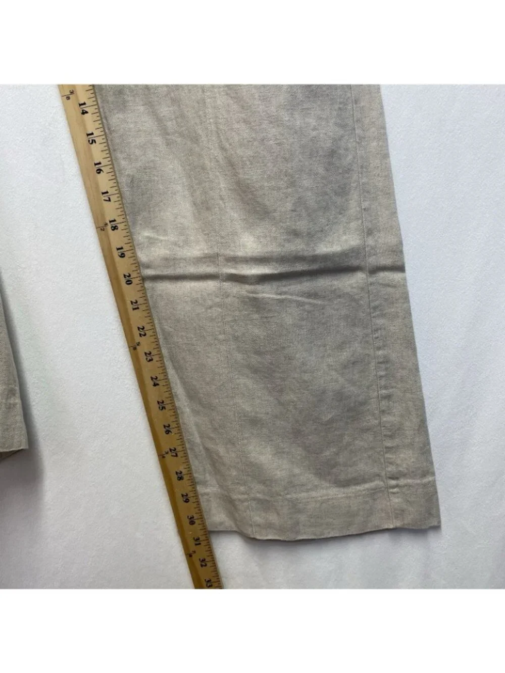 H&M Linen Blend High-Waited Wide Leg Trouser Pants Women Size 4 Light Beige